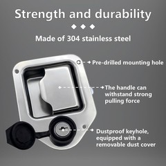 Truck Tool Box Lock Replacement 304 Stainless Steel Latch Tool Box Mechanism