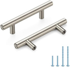 Brushed Nickel Cabinet Handles 3 Inch Hole Spacing Stainless Steel Drawer Pulls