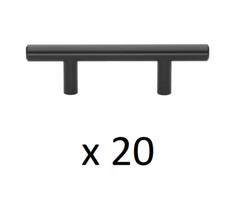 *2 10-PACKS* GlideRite 2-1/2 in. Matte Black Solid Handle Drawer Bar Pulls