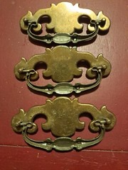 3 4 3/4″ Center Dresser Drawer Drop Down Pull Brass Cabinet Handle