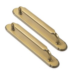 2 PCS Brushed Bronze Cabinet Pulls Backplate Spacer 5″ Hole Center Handle