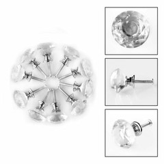 10/20/30 x Crystal Glass Cabinet Dresser Diamond Drawer Door Knobs Pull Handles