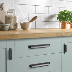 Goo-Ki 6 Pack Black Cabinet Cup Pulls Bin Drawer Pull 7.56″(192mm) c-c Kitchen H