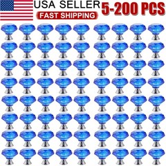 Blue Diamond Crystal Dresser Knobs Drawer Pull Handle Cabinet Door Puller Lots