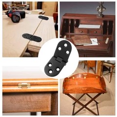 Auvotuis 4Pcs Heavy Duty Folding Table Hinges, Black, (3.1 x 1.18inch)