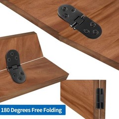 Auvotuis 4Pcs Heavy Duty Folding Table Hinges, Black, (3.1 x 1.18inch)