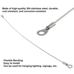 10 PCS Cabinet Door Restraint Hinge Limiter Stainless Steel Cable 12 Inch