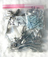 LOT of 4 NEW Cabinet Furniture Drawer Pulls Satin Nickel 3″ & 3.75″ O.C. Hdwr.
