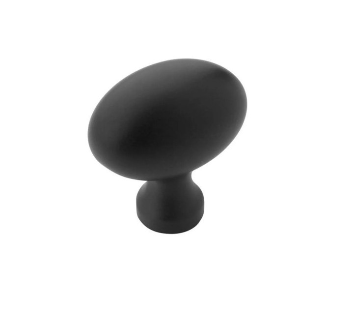 Amerock Vaile 1-3/8 Inch Oval Cabinet Knob | Flat Black | BP53014FB