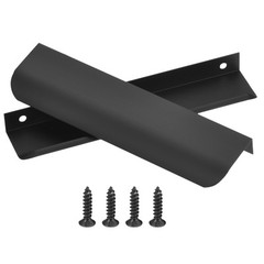 10 Pack Finger Edge Pull Furniture Drawer Handles 5″ Hole Center Black