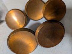 5 VINTAGE Copper/Brass Drawer Pulls