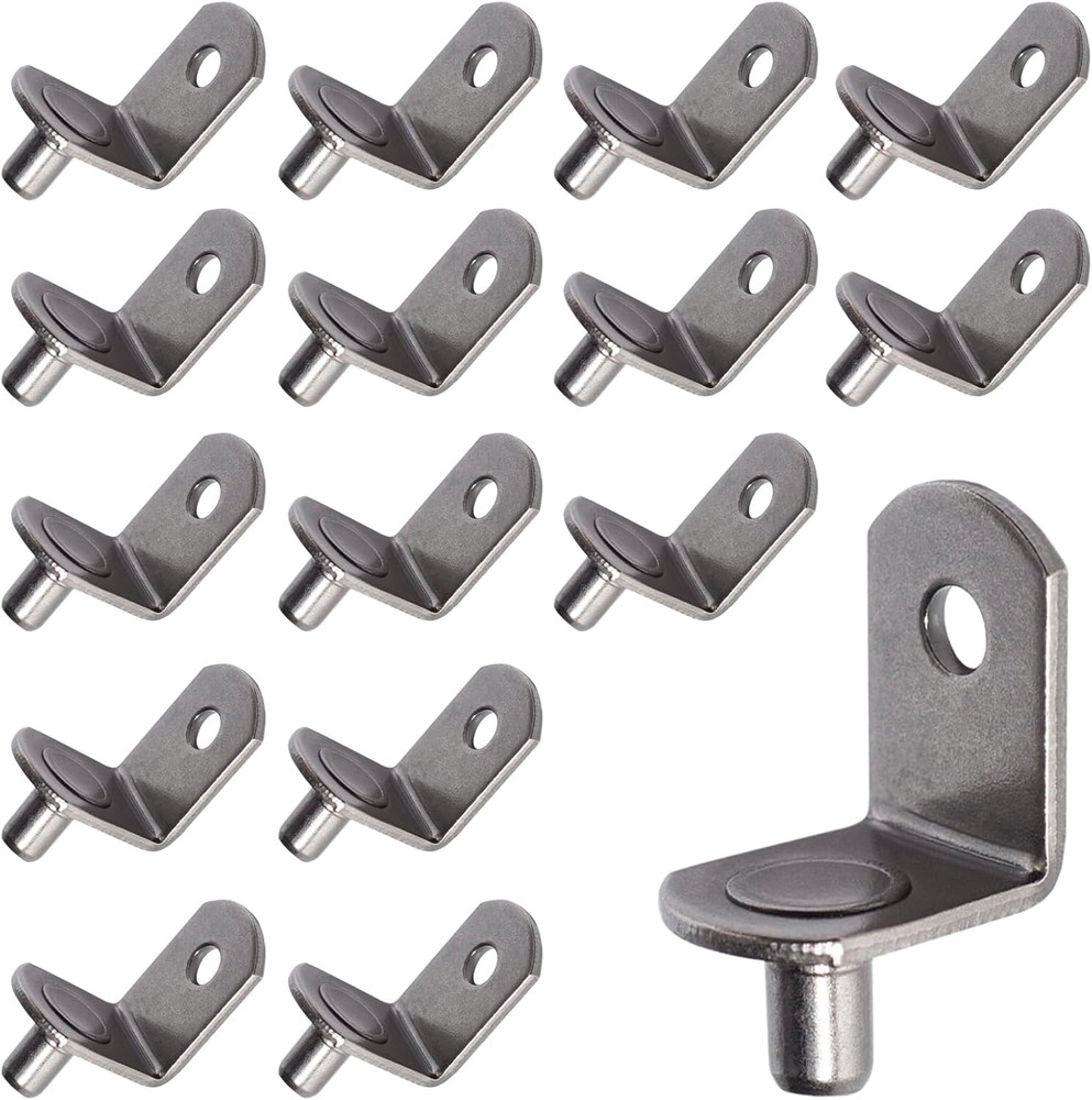 5Mm Shelf Pegs L-Shaped Cabinet Support Pins Bracket Style Clips for Bookcase Ki