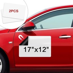 Blank Car Magnets, 17″ X 12″, 2 Pack Car Door Magnets Signs for Vehicle, Rounded