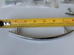 Vintage 7” Arched Chrome Cabinet Drawer Handles Pulls Furniture Set Of 6