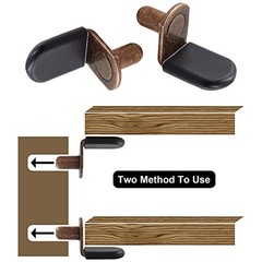 Shelf Support Pegs Antique Bronze 30 Pcs 1/4 Inch L-Shaped Clips with Rubber Sle