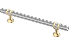 8 Pack Satin Nickel and Gold Cabinet Pulls 5 inch Hole Centers Kitchen