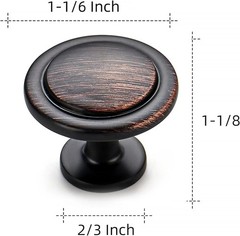 Stylish 30-Pack Round Oil-Rubbed Bronze Drawer and Cabinet Pulls – Easy Install