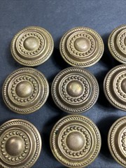 Vintage Brass Capped Cabinet Knob/Drawer Pulls w/ Screws 1.25” Set Of 10