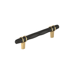 AMEROCK Carrione 5-1/16 in. C/C Designer Cabinet Pull Black Bronze & Champagne