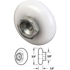 Prime-Line 3/4 In. x 3/8 In. Oval Shower Door Roller (2-Count) M 6000 Pack of 6