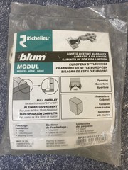 Lot Of 8 Blum 100-Degree Full Overlay Concealed Nickel Plated Cabinet Hinge
