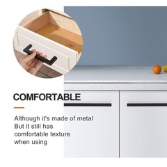 1-100Pack Black Kitchen Square Cabinet Handles Drawer Pull Knobs Stainless Steel