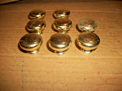 8 Die-Cast Metal Brass Toned Cabinet Or Drawer Knobs/Pulls NO Screws