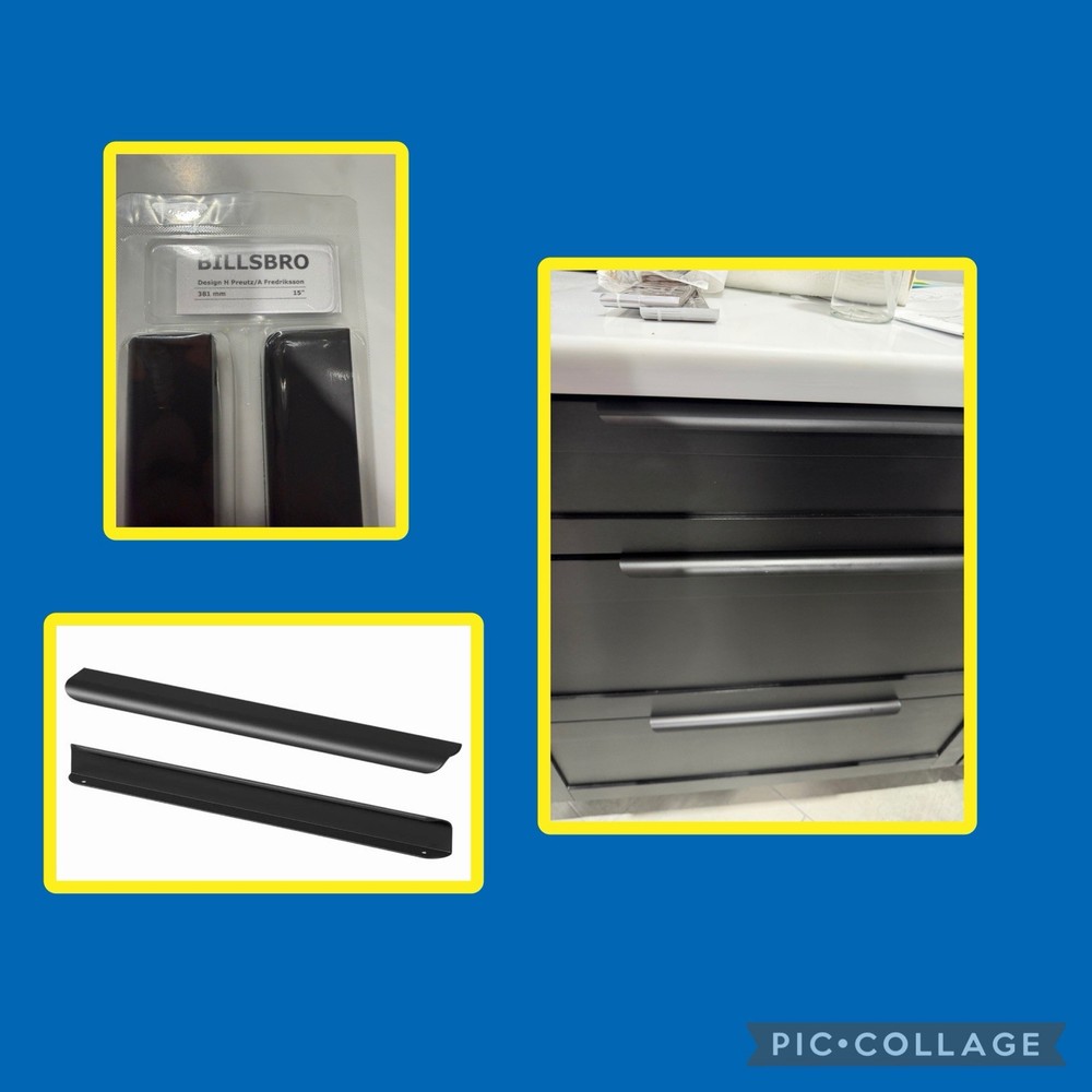 IKEA BILLSBRO Handle Anthracite 15″ 2-Pack 905.763.14-3 Packages