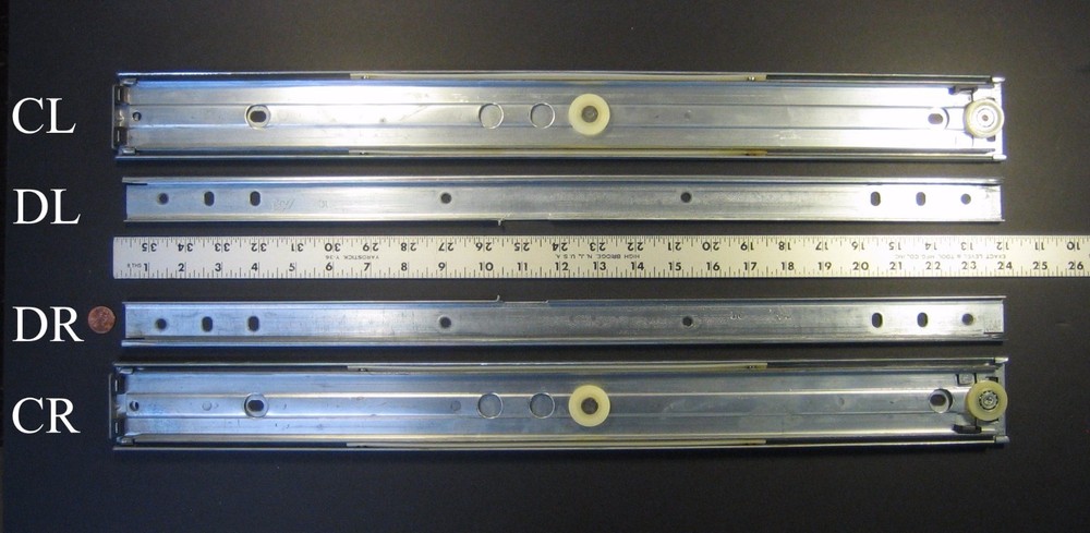KNAPE & VOGT #1429P-24″ DRAWER SLIDES, FULL-EXTENSION, 100 POUNDS CAPACITY