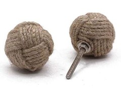 RII 12 Rope Doorknobs Nautical Twisted Decorative Rustic 1.75 in Jute Set of 12