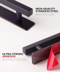 Pack Self Adhesive Cabinet Handles Matte Black No Drill Drawer Pulls Stick 2