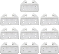 10PCS White Plastic Drawer Guides with Screws Replacement Brackets for Furniture