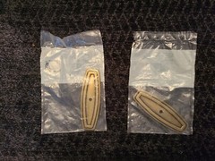 Set 2 NOS Amerock Burnished Brass Cabinet Knob Backplates 3-3/8″ x 1″ BP863-BB