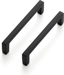 Matte Black Cabinet Pulls Slim Cabinet Handles, 5 Inch CC, 30 Pack | Slim Square