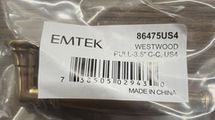 Emtek 86475US4 3-1/2″ Westwood Cabinet Pull – Satin Brass