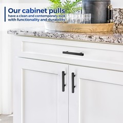 JOY DECOR 30 Pack 3 Inch Matte Black Square Cabinet Handles Stainless Steel