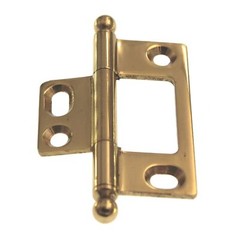 Hafele Non-Mortise Solid Brass Butt Hinge Polished Brass Ball Tip 351.95.882