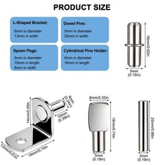 104PCS Shelf Pins Kitchen Cabinet, Premium 4 Styles Kitchen Cabinet Shelf Sup…