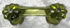 One Anthropologie Green Glass Drawer Pull Antique Cabinet Dresser Knob Handle