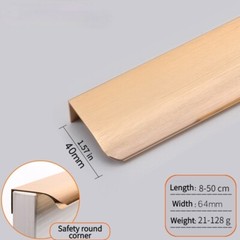 2x Hidden Cabinet Handles Aluminum Alloy Finger Edge Pull Drawer Door Knobs Home