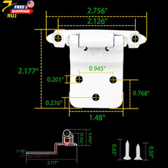 50 Pack 25 Pairs 3/8″ Inset Cabinet Door Hinges White Offset Self Closing Hinges