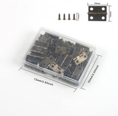 50Pcs Small Hinges for Crafts, 18 x 15mm Mini Bronze Hinges with 200 Screws, …