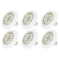 6 PCS Drawer Rollers 28mm x 6mm Wheel 2mm Step Nylon Bearing Roller Pulley White