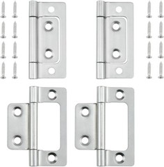 SDTC Tech 4-Pack Non-Mortise Door Hinges Bifold Butt Cabinet Silver