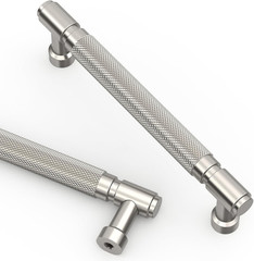 10 Pack 5″ Brushed Satin Nickel Knurled Cabinet Pulls for Kitchen & Cupboards