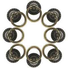 Murtenze 12 Pieces Antique Bronze Drawer Ring Pulls, Vintage Decorative Handles,