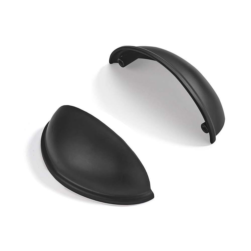 10 PCS 21/2″ 2.5 Inch Matte Black Cabinet Cup Pulls Kitchen Drawer Knobs