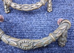 Vintage Garland Motif Brass Drawer Pulls Set of 4, 2 Sizes