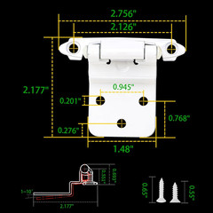 50 Pack 25 Pairs 3/8″ Inset Cabinet Door Hinges – White Offset Self Closing