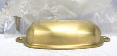 BRUSHED SOLID BRASS – 4″ Cabinet or Drawer Pull w/Matching Screws – (NEW in BAG)